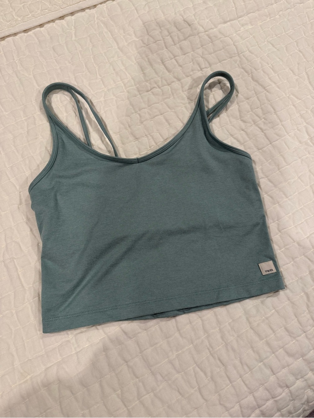 EUC Vuori Double-Strap Crop Camisole in Seafoam
